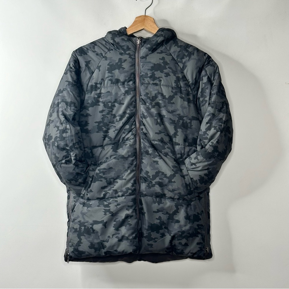 Dex Jacket Camo Junior Hooded Puffer Coat Reversible - Picture 3 of 13